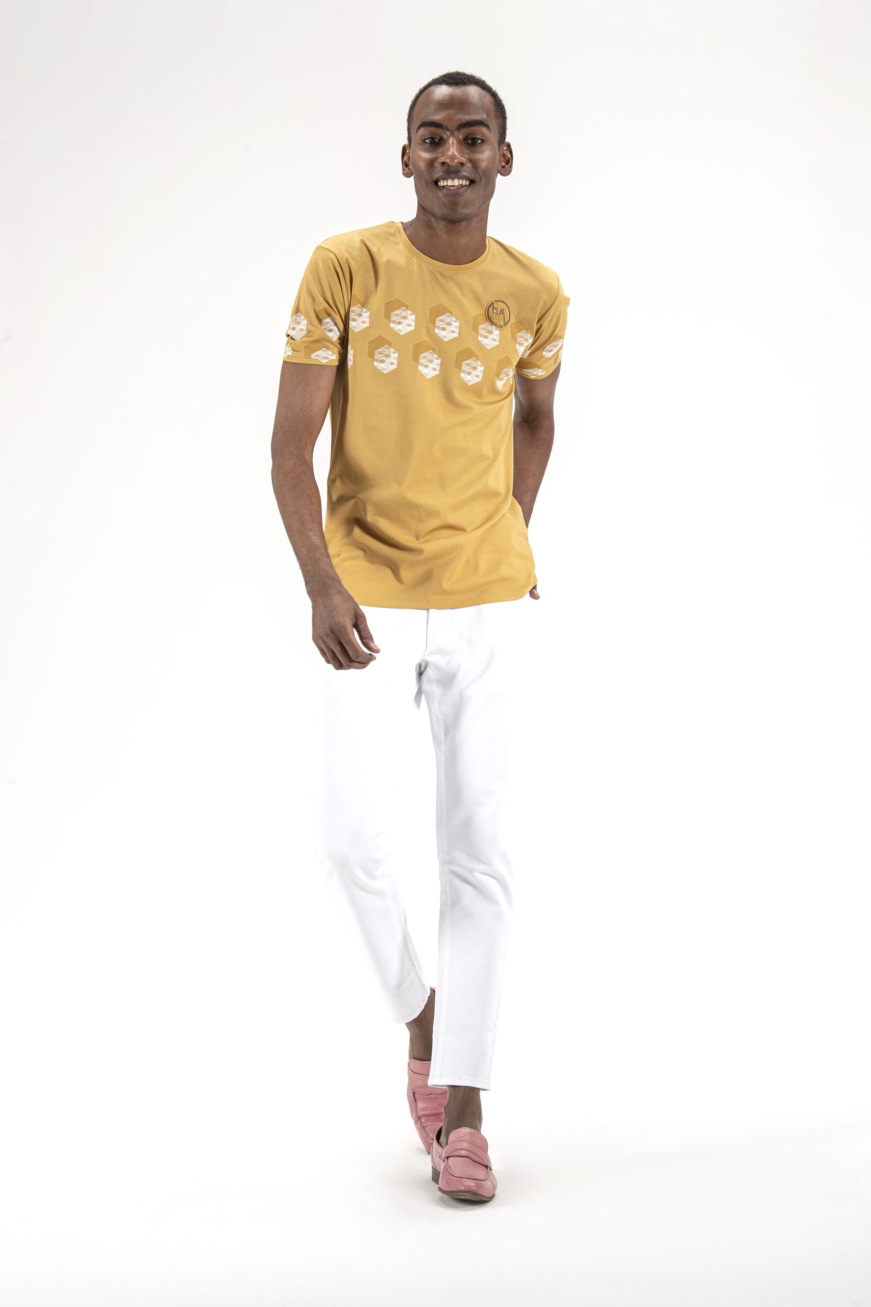 Corn yellow round neck T shirt